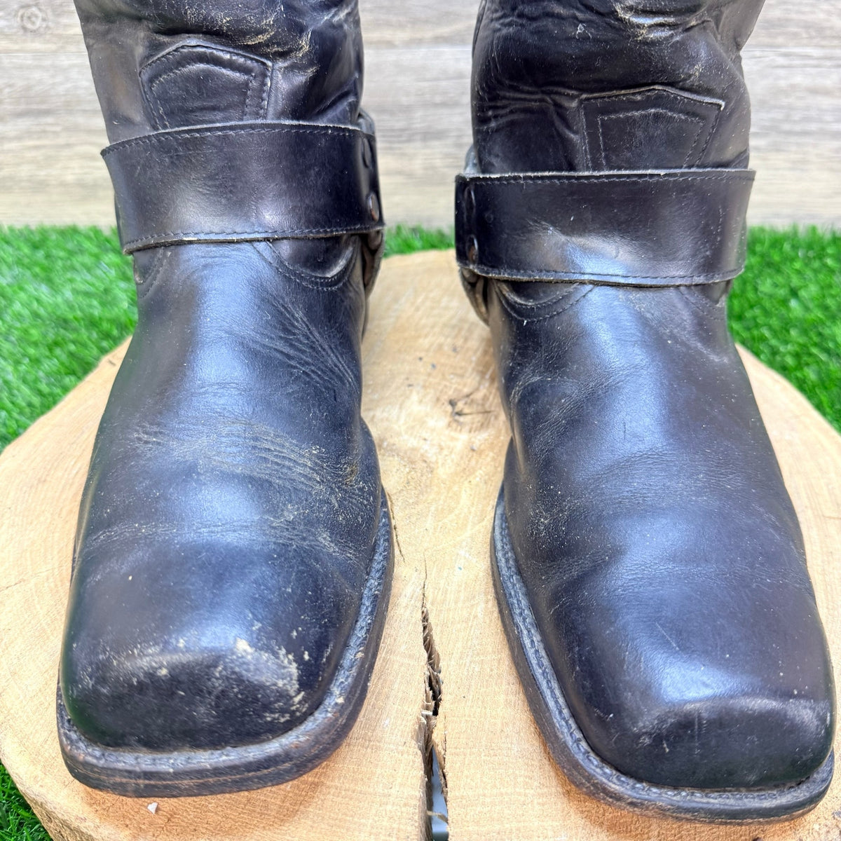 Tony Yong Men - Size 11 - Black Harness Engineer Handmade Moto Boots