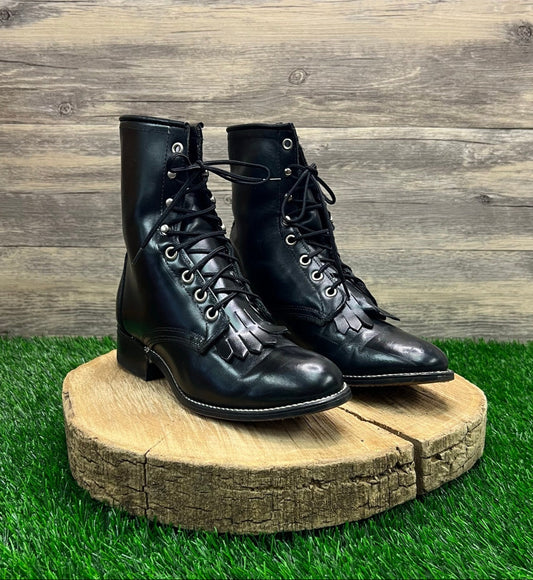 Laredo Women - Size 8M - Vintage Black Lace Up Cowboy Boots 120