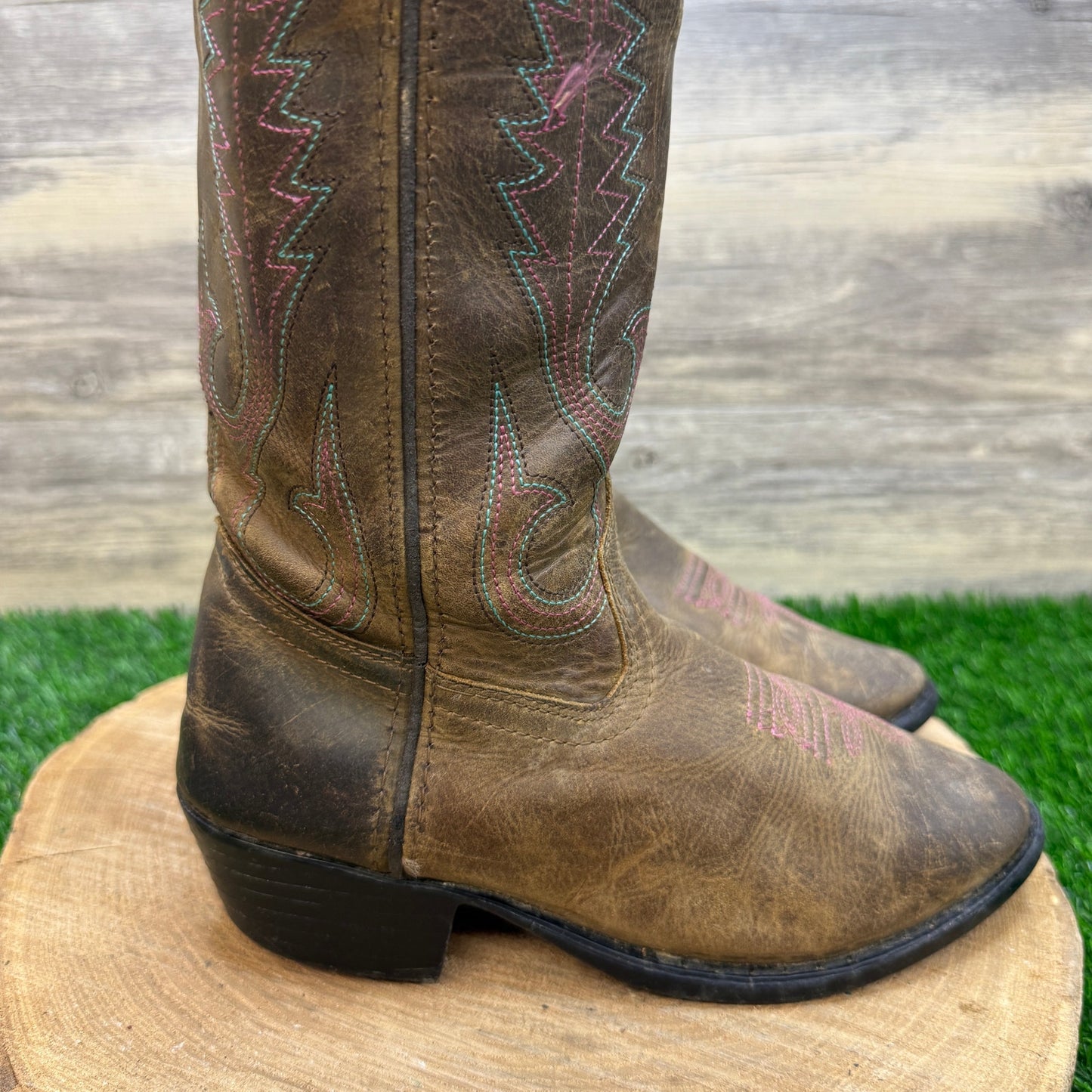 Smoky Mountain Youth - Size 4D - Tan/Pink Cowboy Boots Style 3531Y