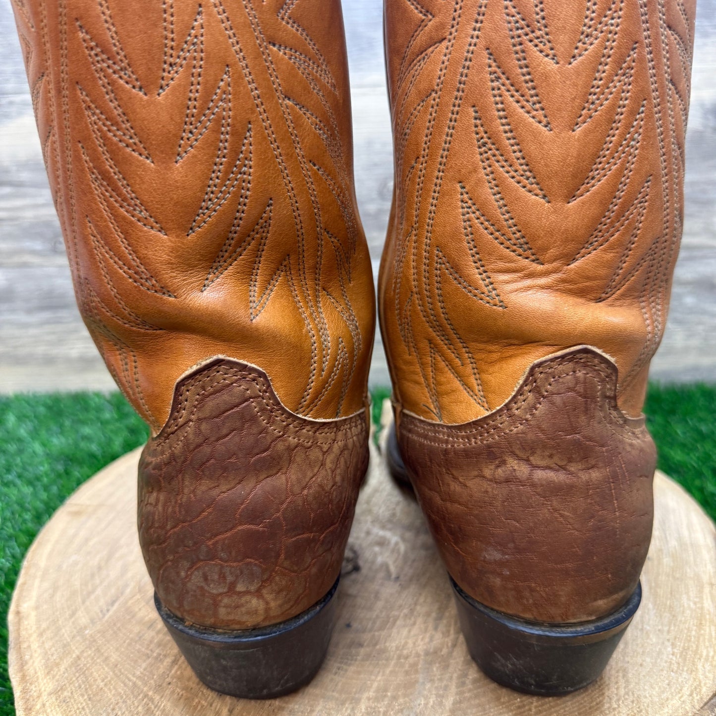 Wrangler Men - Size 8.5D - Vintage Tan Exotic Print Faux Leather Cowboy Boots