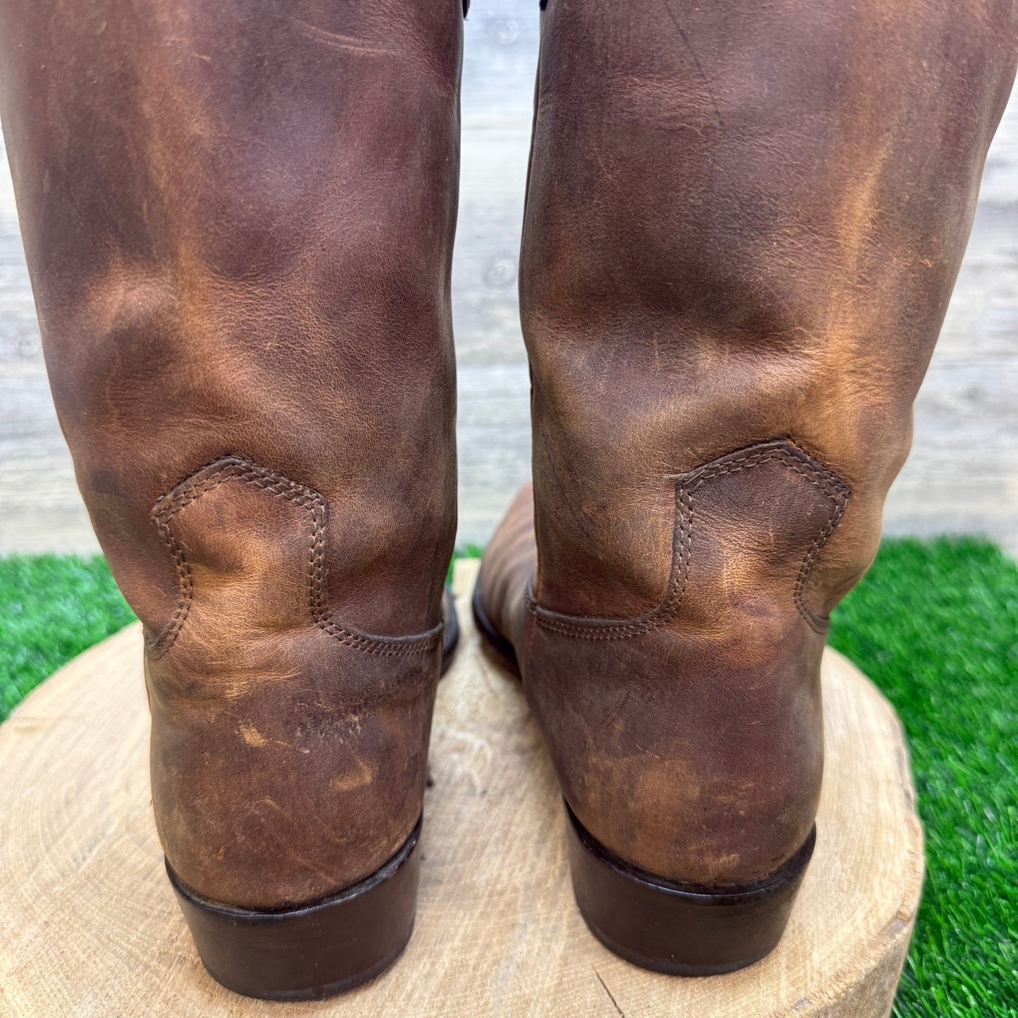 Zodiac Men - Size 9.5M - Vintage Brown Western Cowboy Boots Style 9603