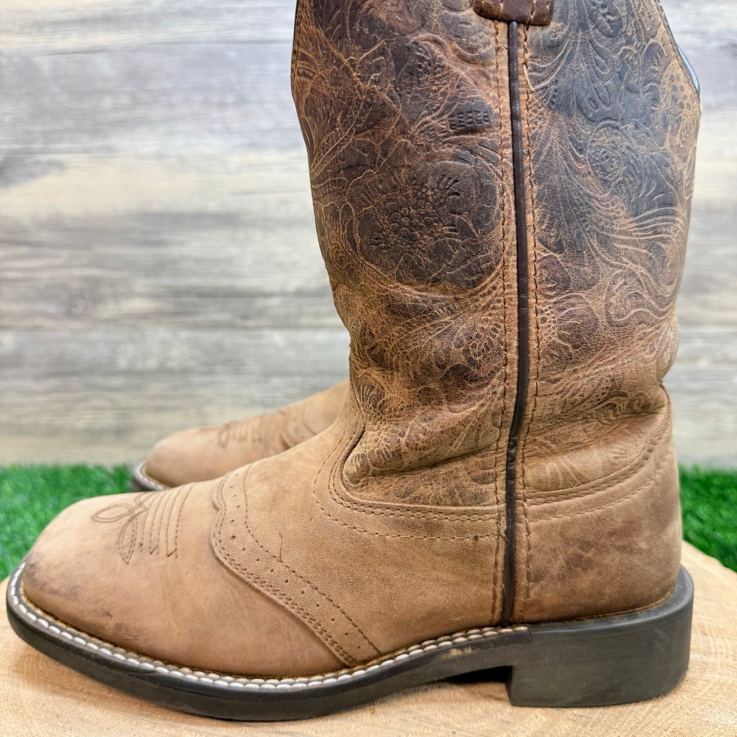 Smoky Mountain Youth - Size 3.5R - Brown Square Toe Cowboy Boots 3101Y