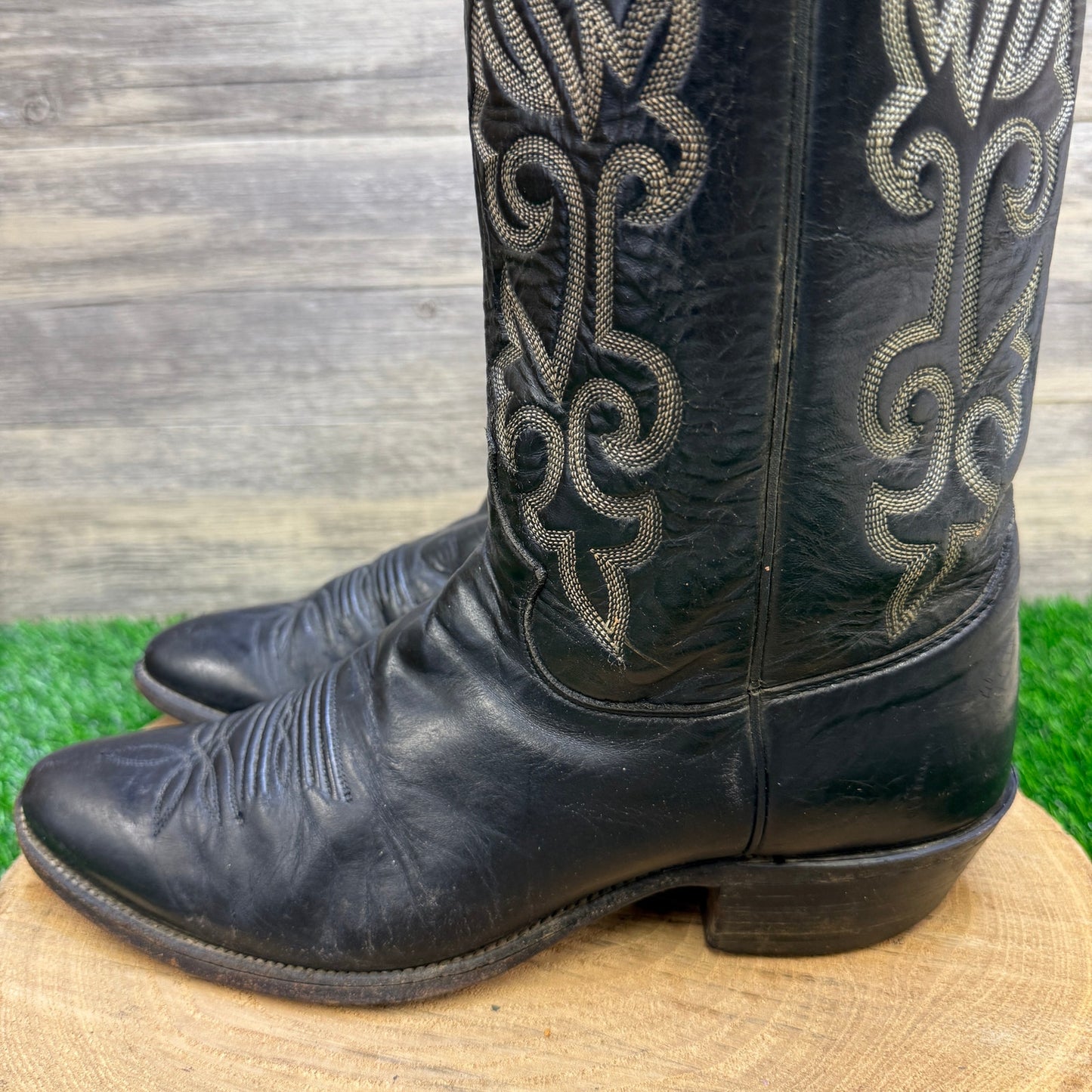 Justin Men - Size 10D - Black London Cowboy Boots Style 1409