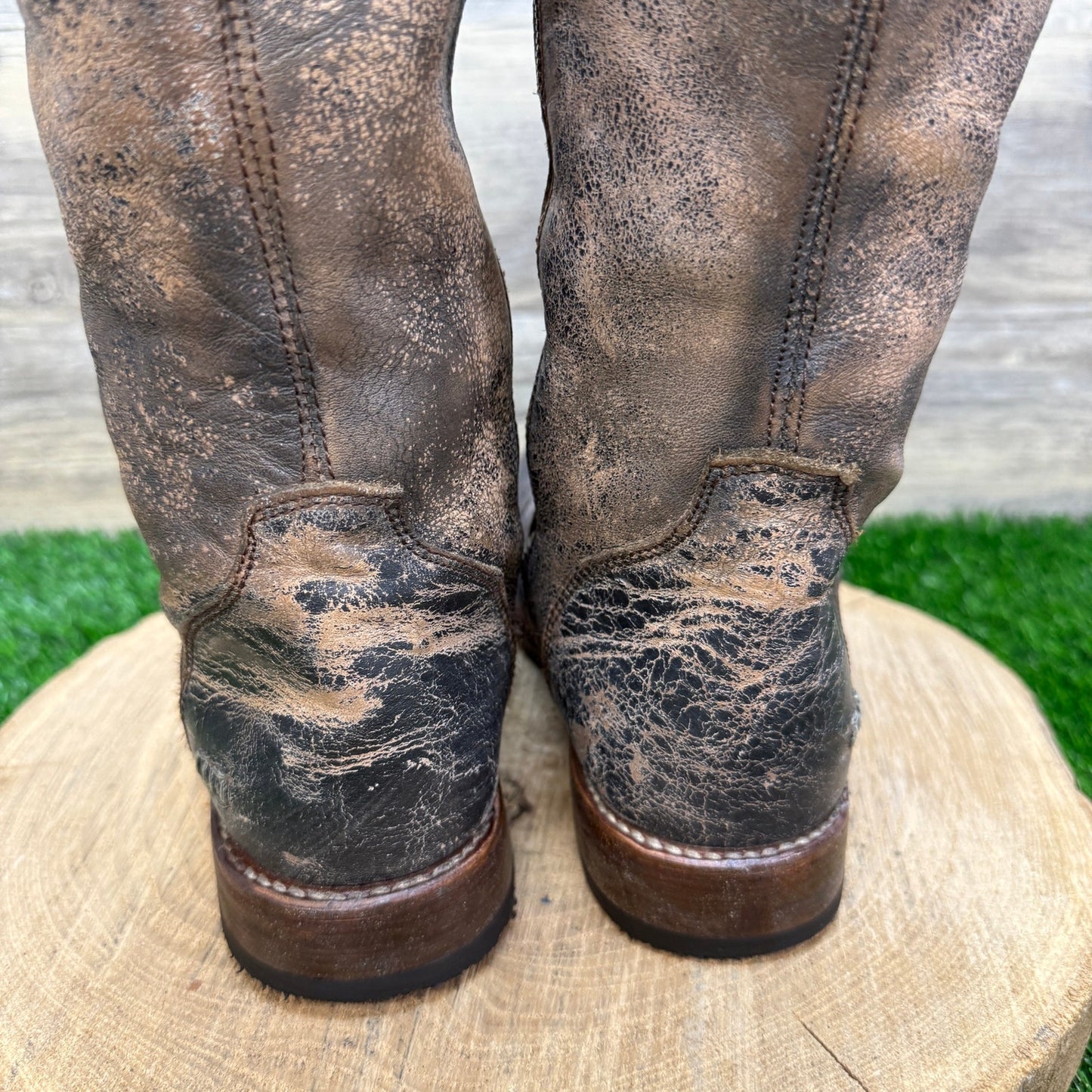 Bed Stu Women - Size 9 - Distressed Tan Riding Boots Style 0893