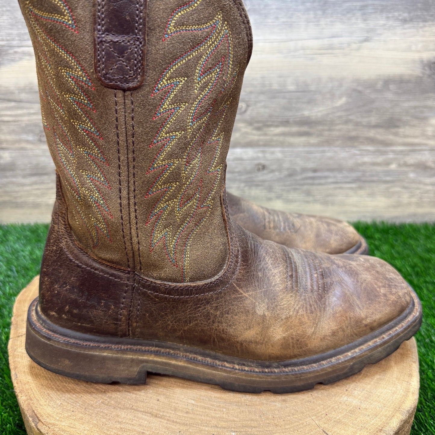 Ariat Work Men - Size 7D - Brown Square Toe Cowboy Boots Style F2892