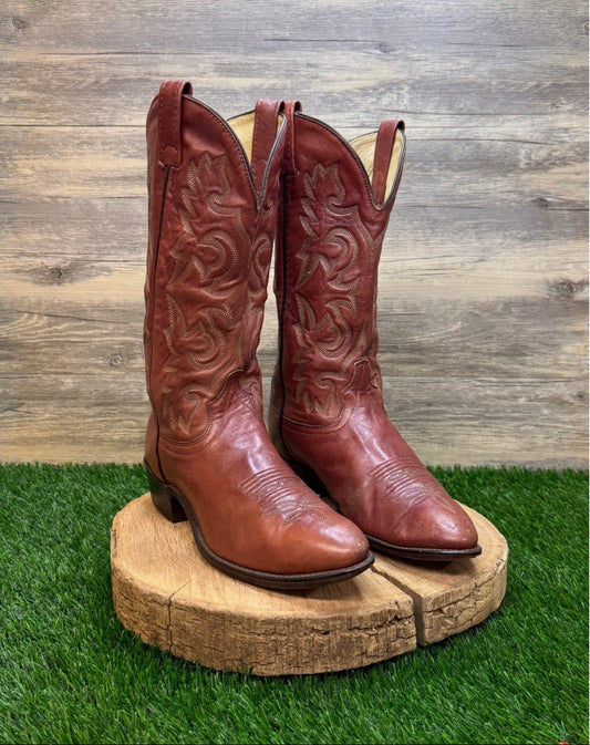 J. Chisholm Men - Size 9.5D - Vintage Copper Western Cowboy Boots Style 96057
