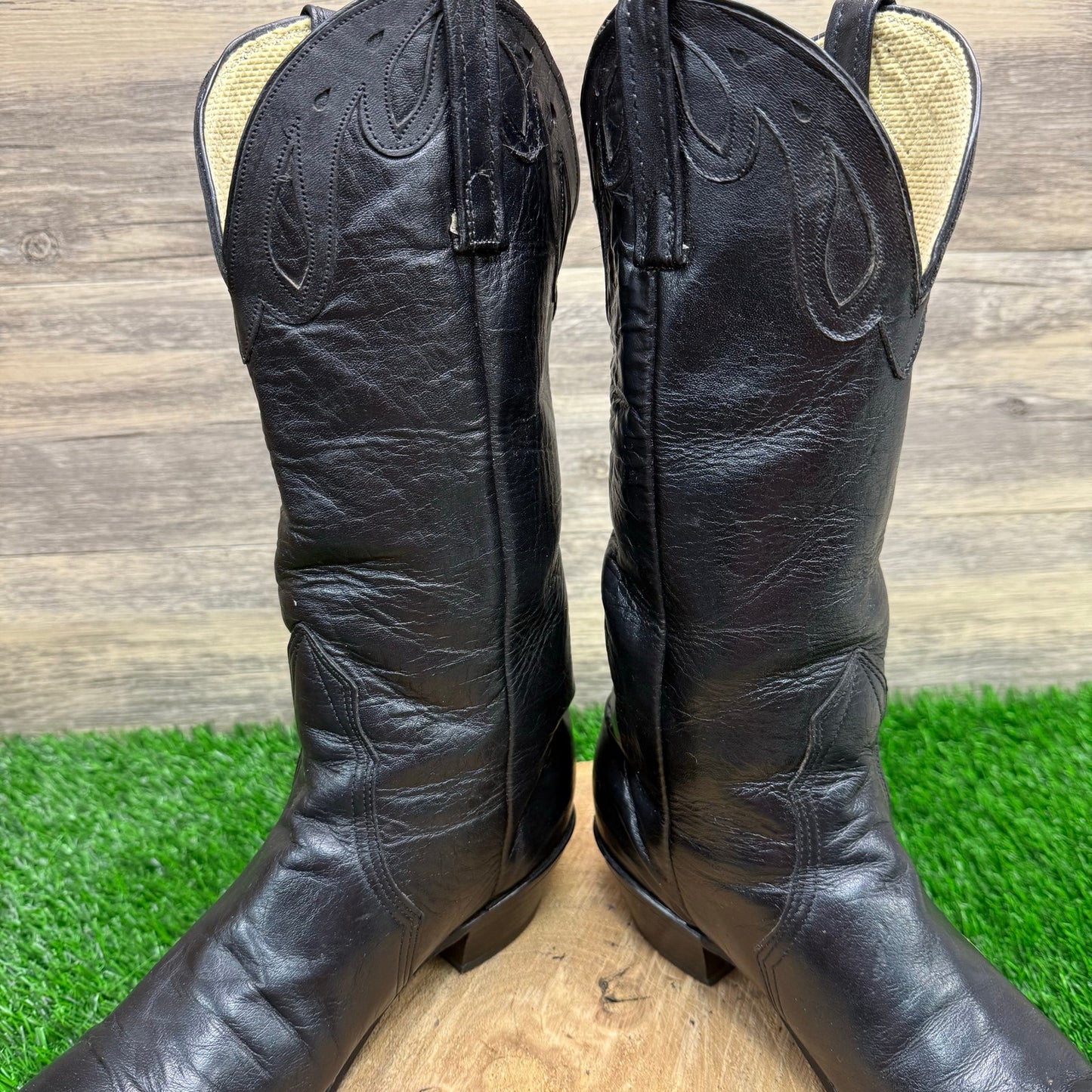 Unknown Women - Size 6 - Vintage Black Cutout Cowboy Boots 2175