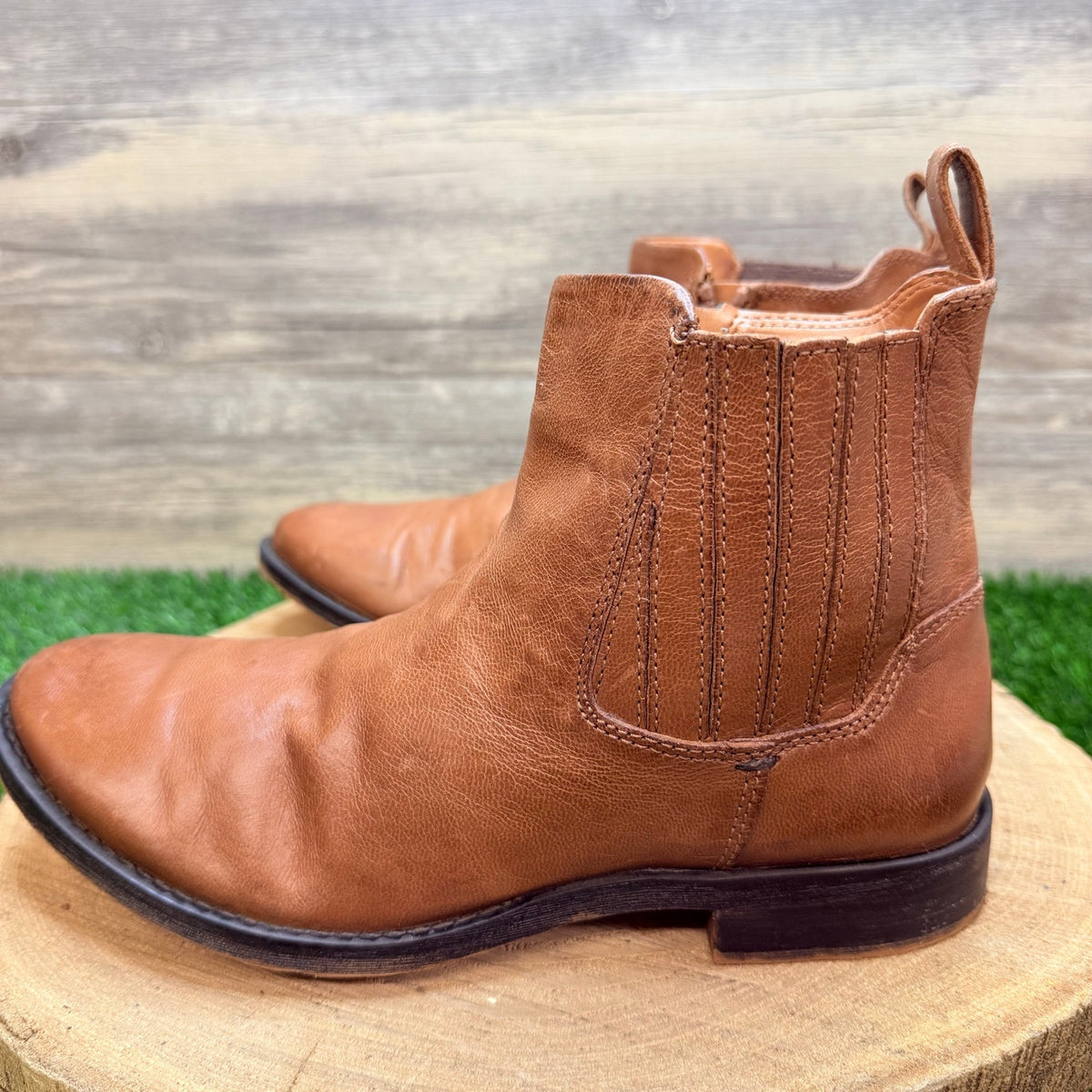 Franco Sarto Women - Size 8M - Tan Ankle Zipper Boots Linc