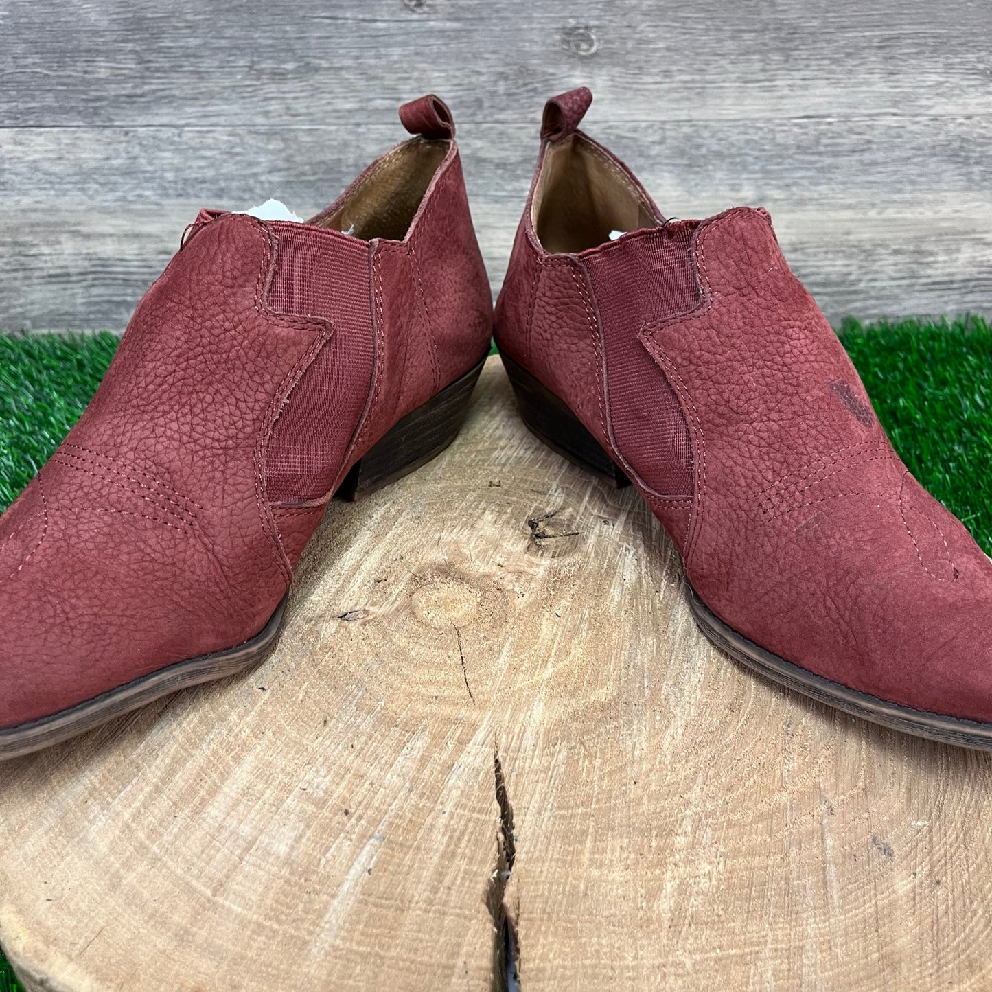 Lucky Brand Women - Size 9M - Red Suede Ankle Boots