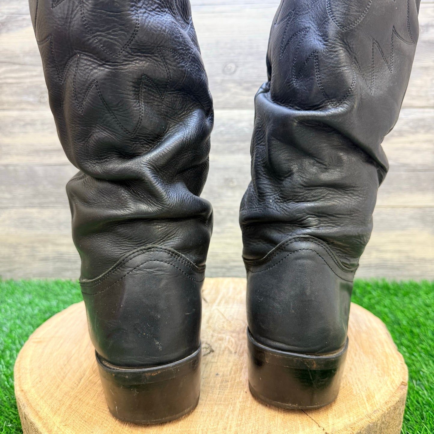 Durango Men - Size 9.5D - Black Leather Cowboy Boots SW549