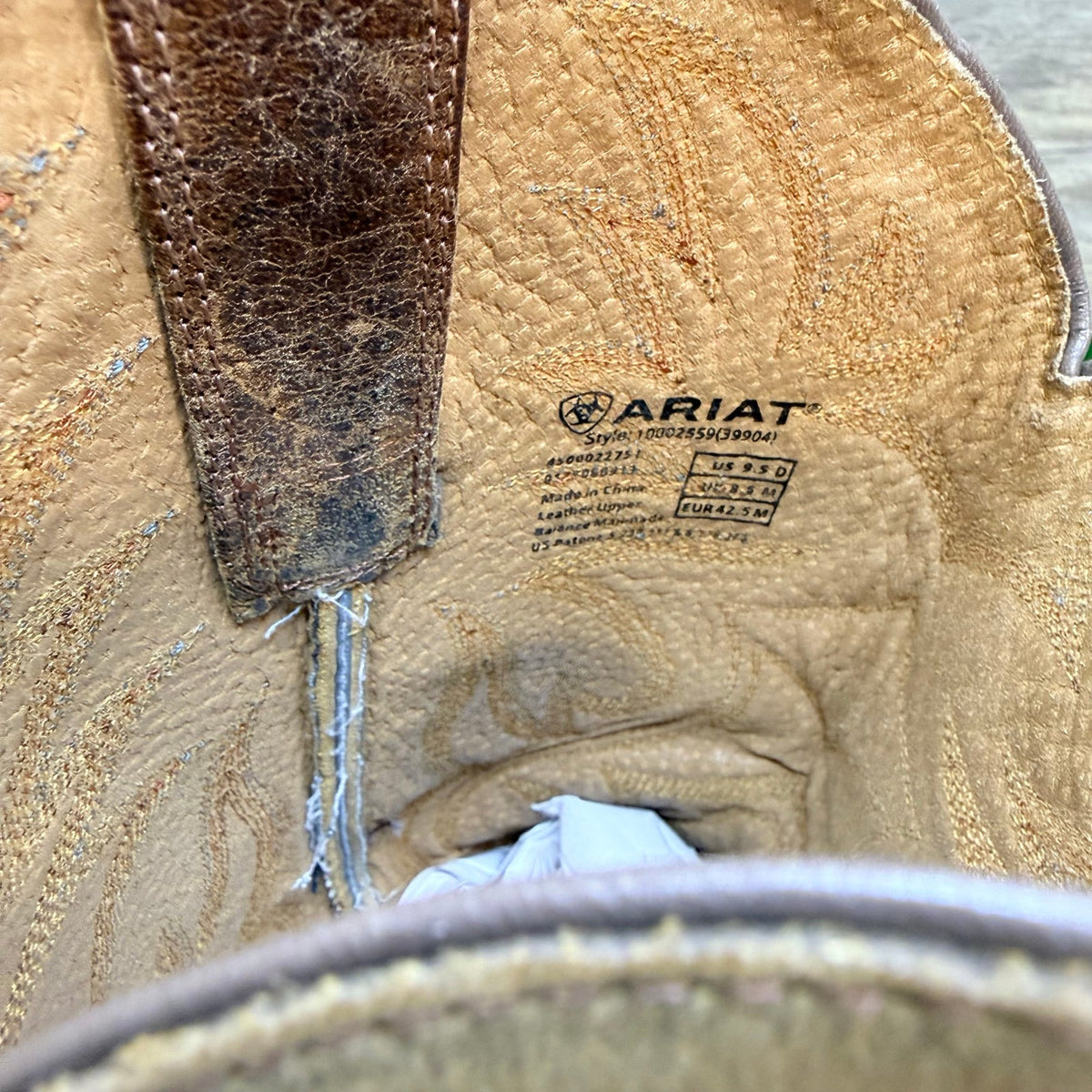Ariat Men - Size 9.5D - Brown Heritage Crepe Western Cowboy Boots 10002559