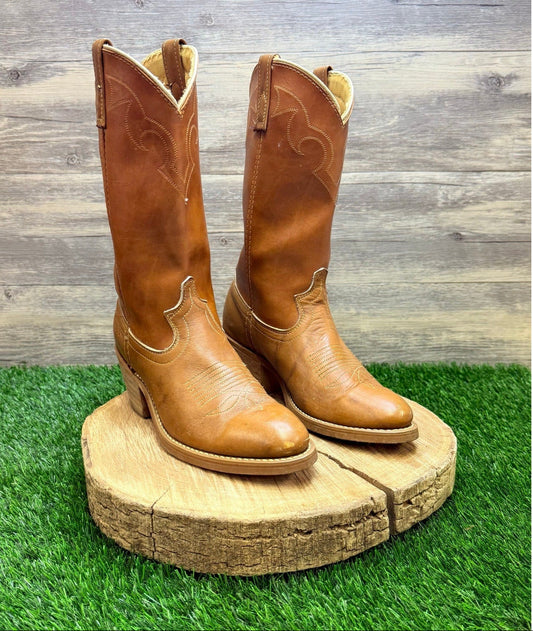 Acme Men - Size 7.5D - Tan Dingo Cowboy Boots 5907