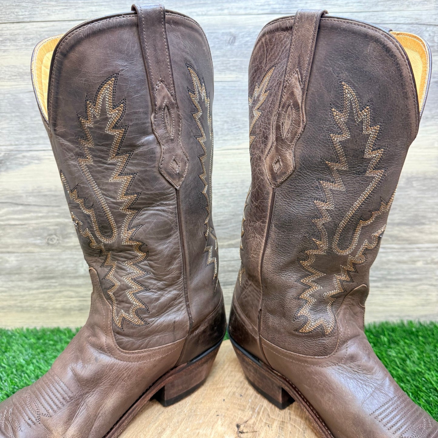 Old West Women - Size 10 - Brown Snip Toe Western Cowboy Boots LF1534