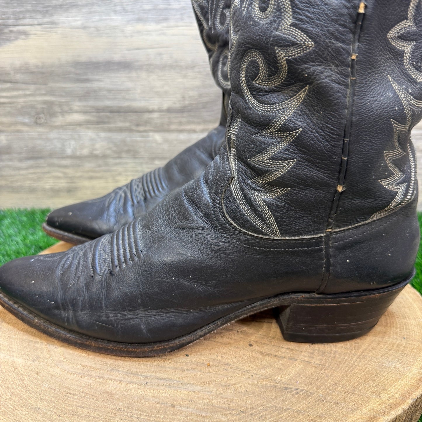 Dan Post Men - Size 10.5D - Vintage Black El Paso Western Cowboy Boots 16791