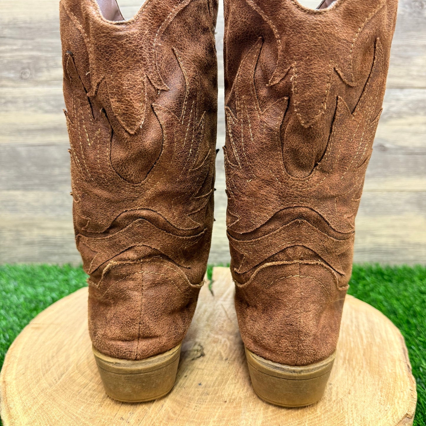 Rampage Women - Size 7M - Brown Faux Cowboy Boots Vikki 328319