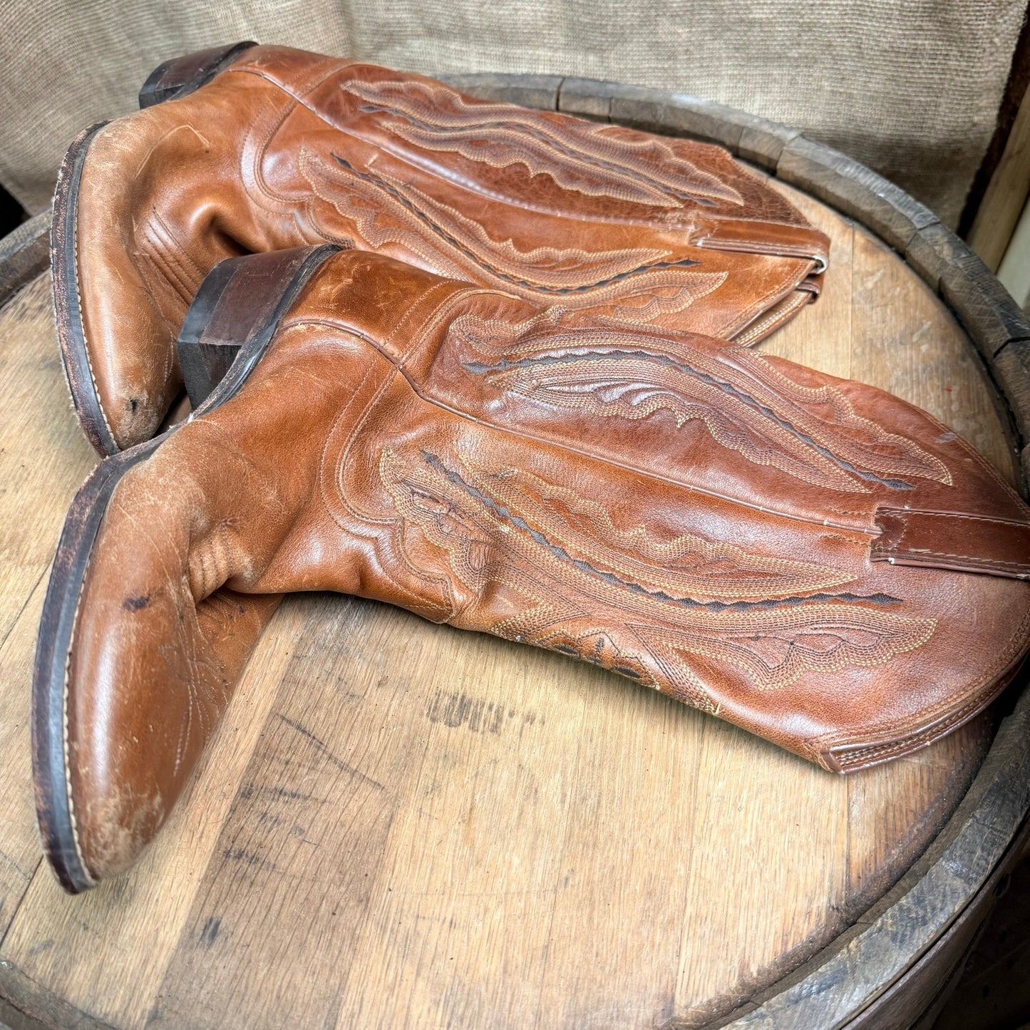 Justin Men - Size 8.5EE - Tan Western Cowboy Boots 2421
