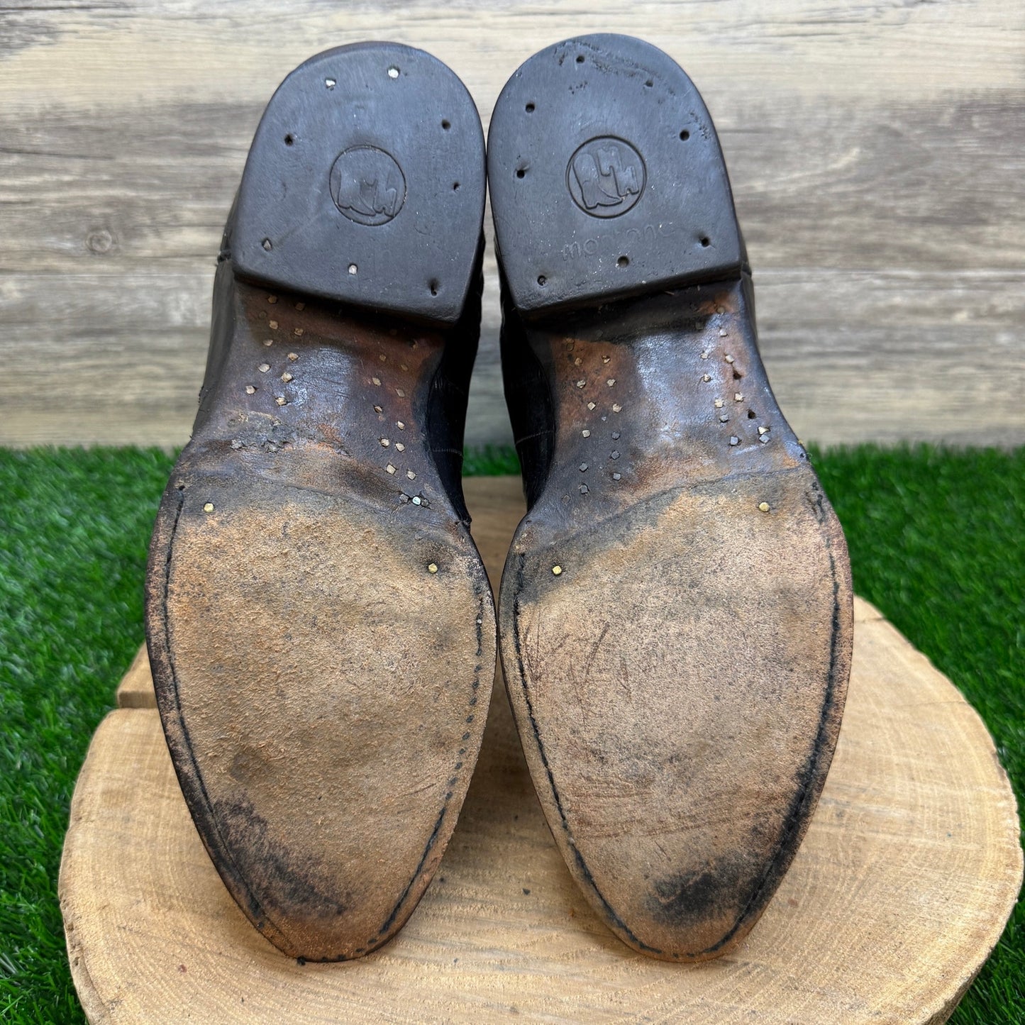 Montana Men - Size 9.5 - Vintage Black Eel Skin Western Cowboy Boots Style 7203