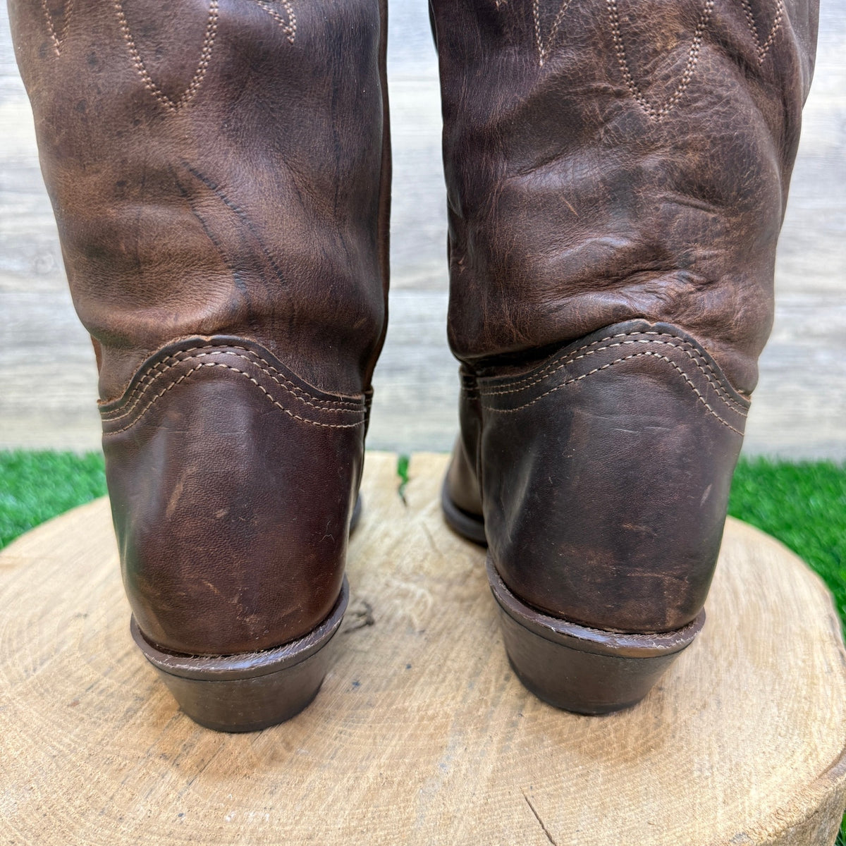 Durango Women - Size 7.5M - Chocolate Slouch Toe Plate Cowboy Boots 19070