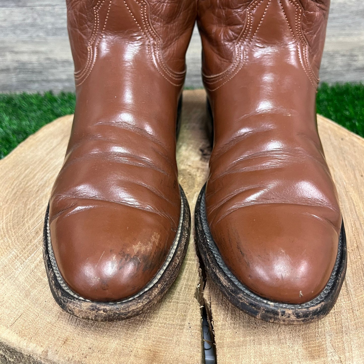 Nocona Women - Size 6.5B - Vintage Cognac Roper Cowboy Boots Style 181