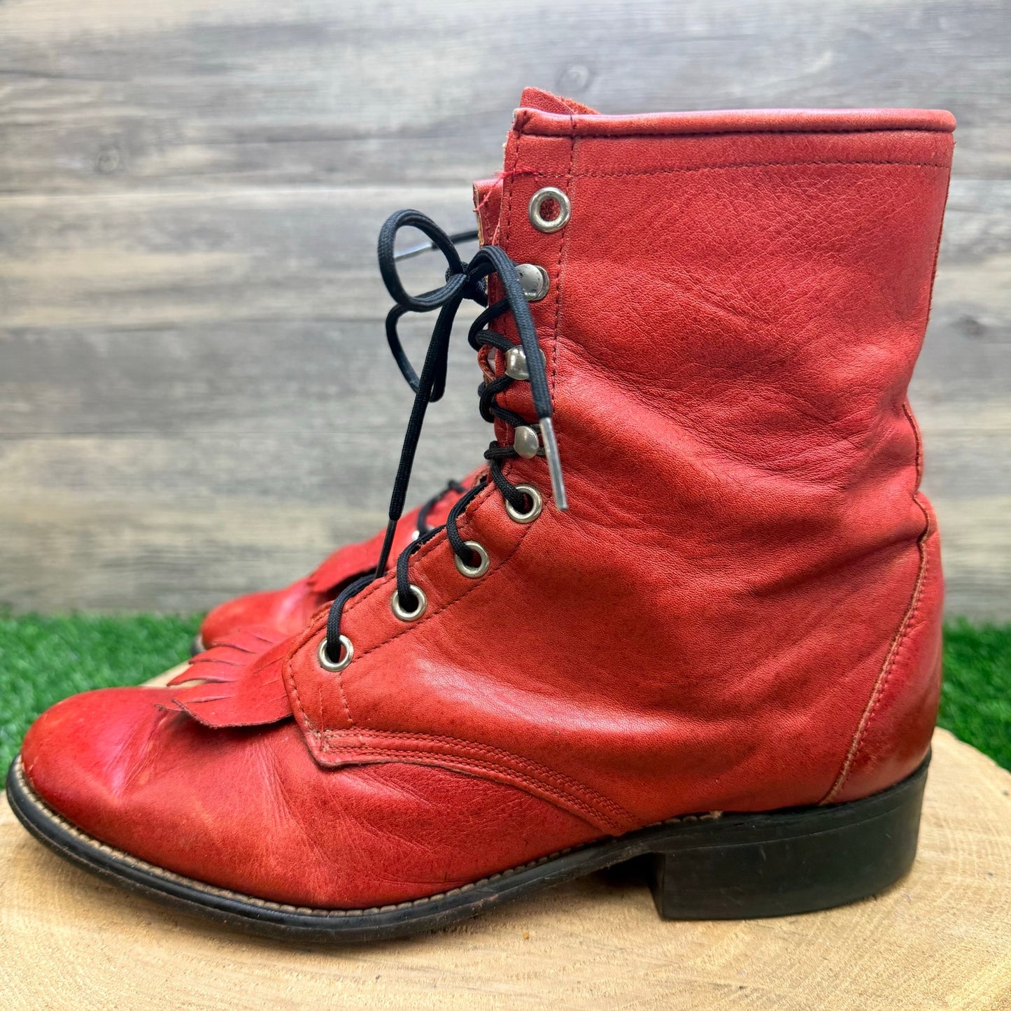 Laredo Women - Size 9.5M - Red Lace Up Boots 27790