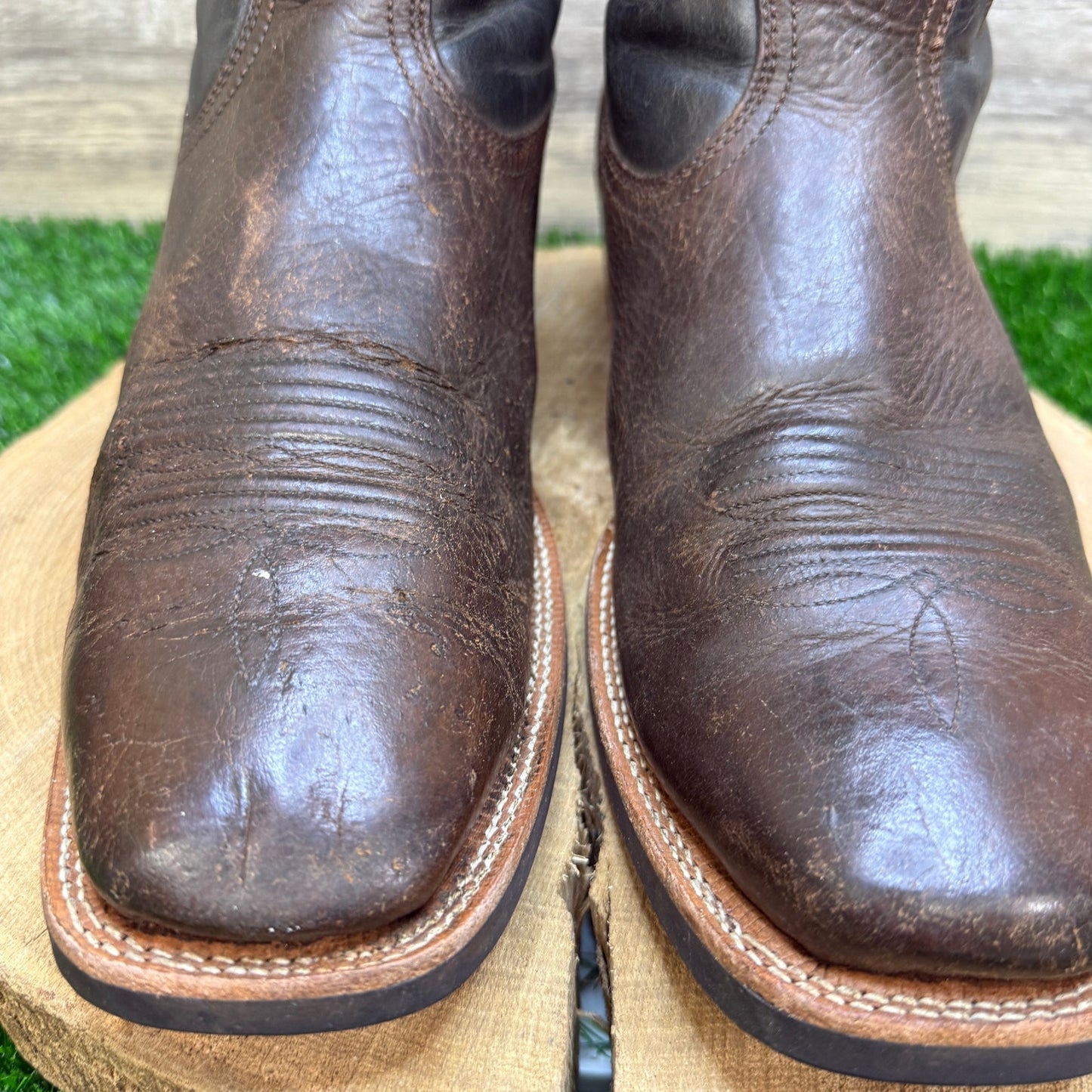 Ariat Men - Size 11.5D - Black/Brown Square Toe Western Cowboy Boots 10015314