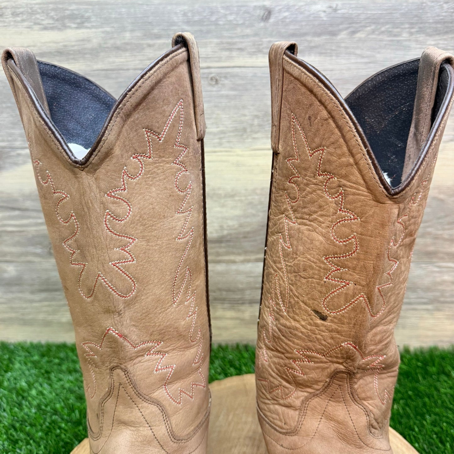 Old West Women - Size 9 - Tan Suede Western Cowboy Boots SCL7014