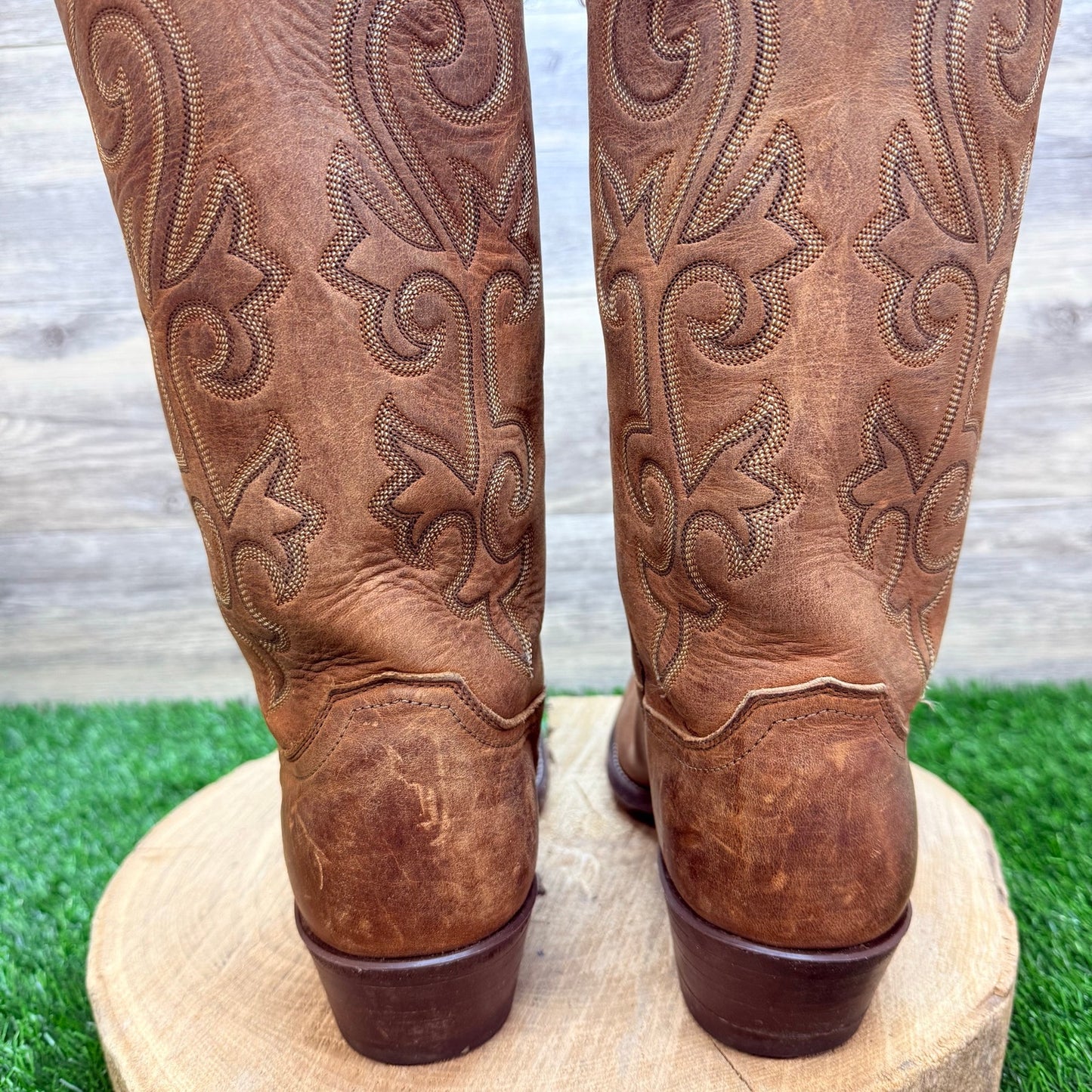 Justin Men - Size 8D - Brown Apache Classic Western Cowboy Boots 2252