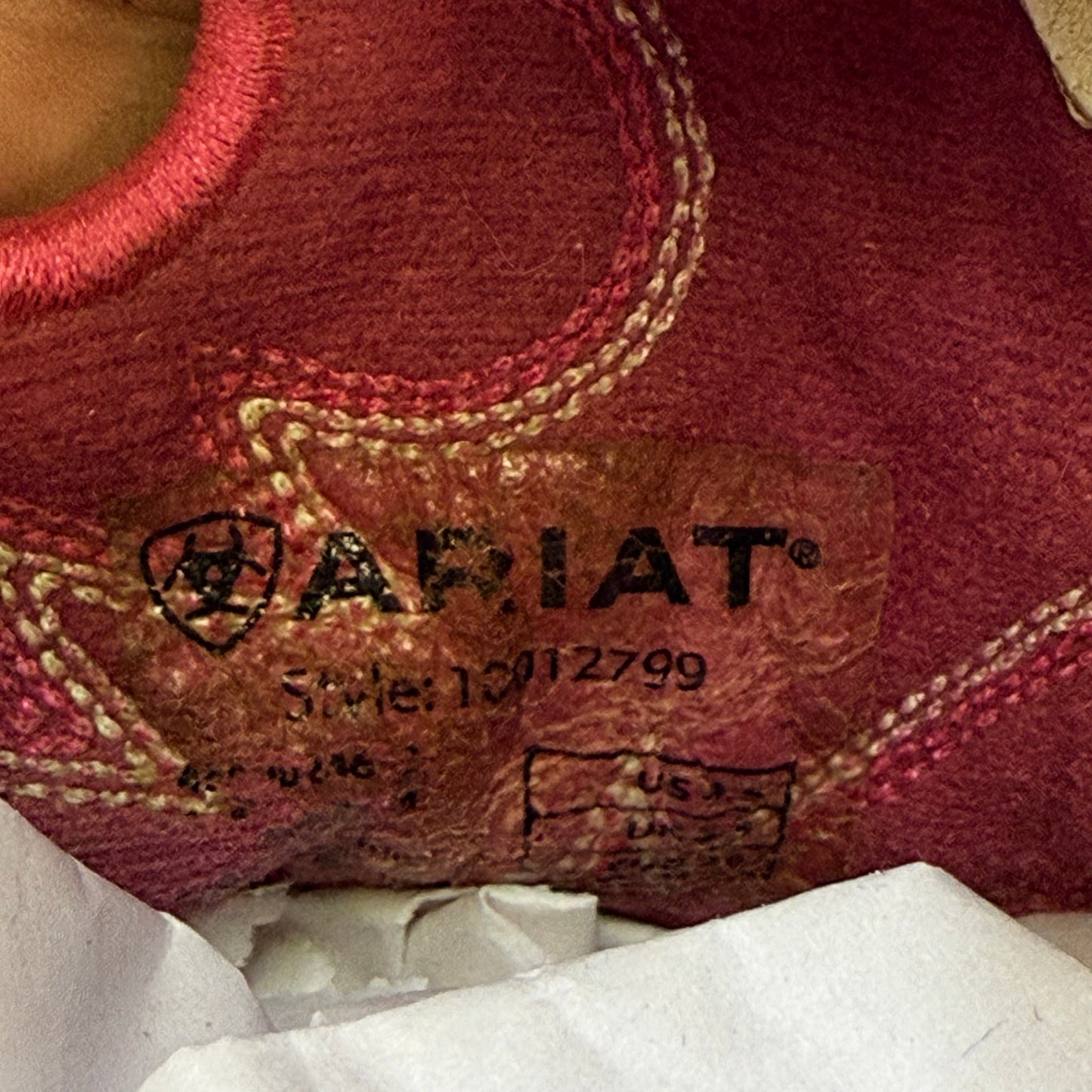 Ariat Youth - Size 4.5 - Distressed Black / Tan Round Cowboy Boots 10012799