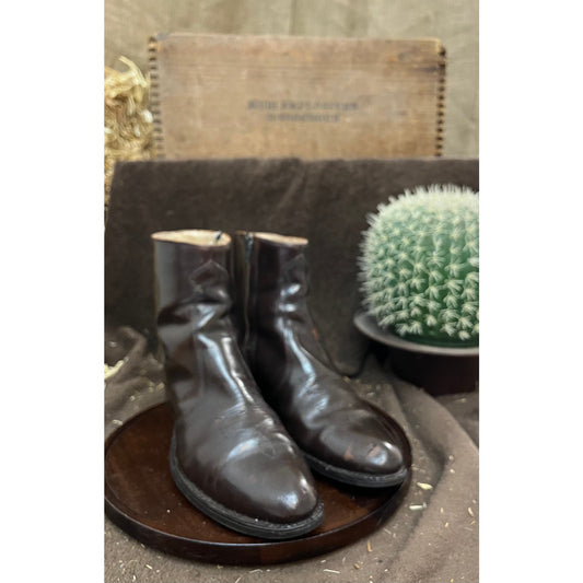 Sears Men - Size 8.5D - Vintage Brown Zipper Cowboy Boots Style 87625