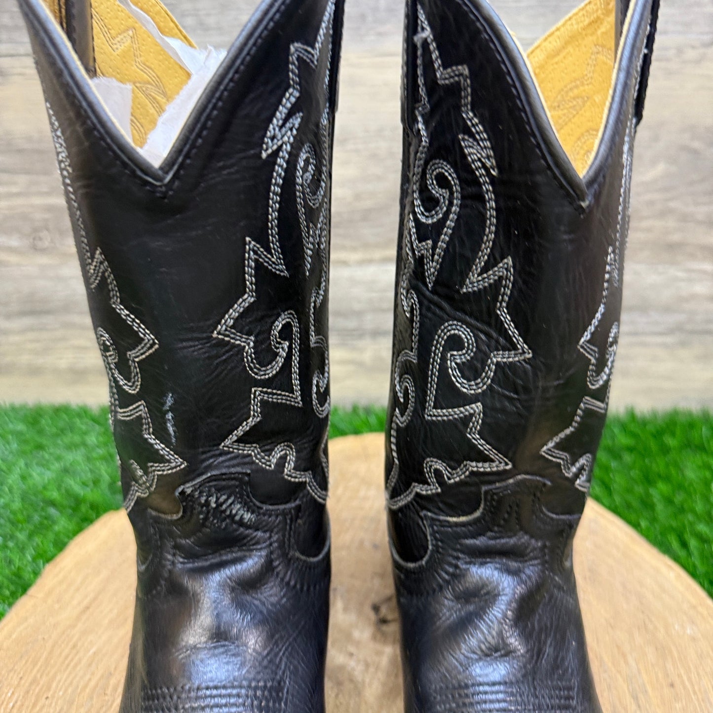 Justin Youth - Size 1.5D - Black Western Cowboy Boots Style 6001Y