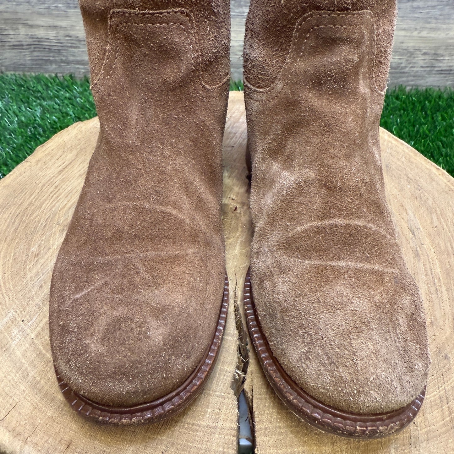 Tory Burch Women - Size 6M - Brown Alaina Suede Ankle Zipper Boots 31128313