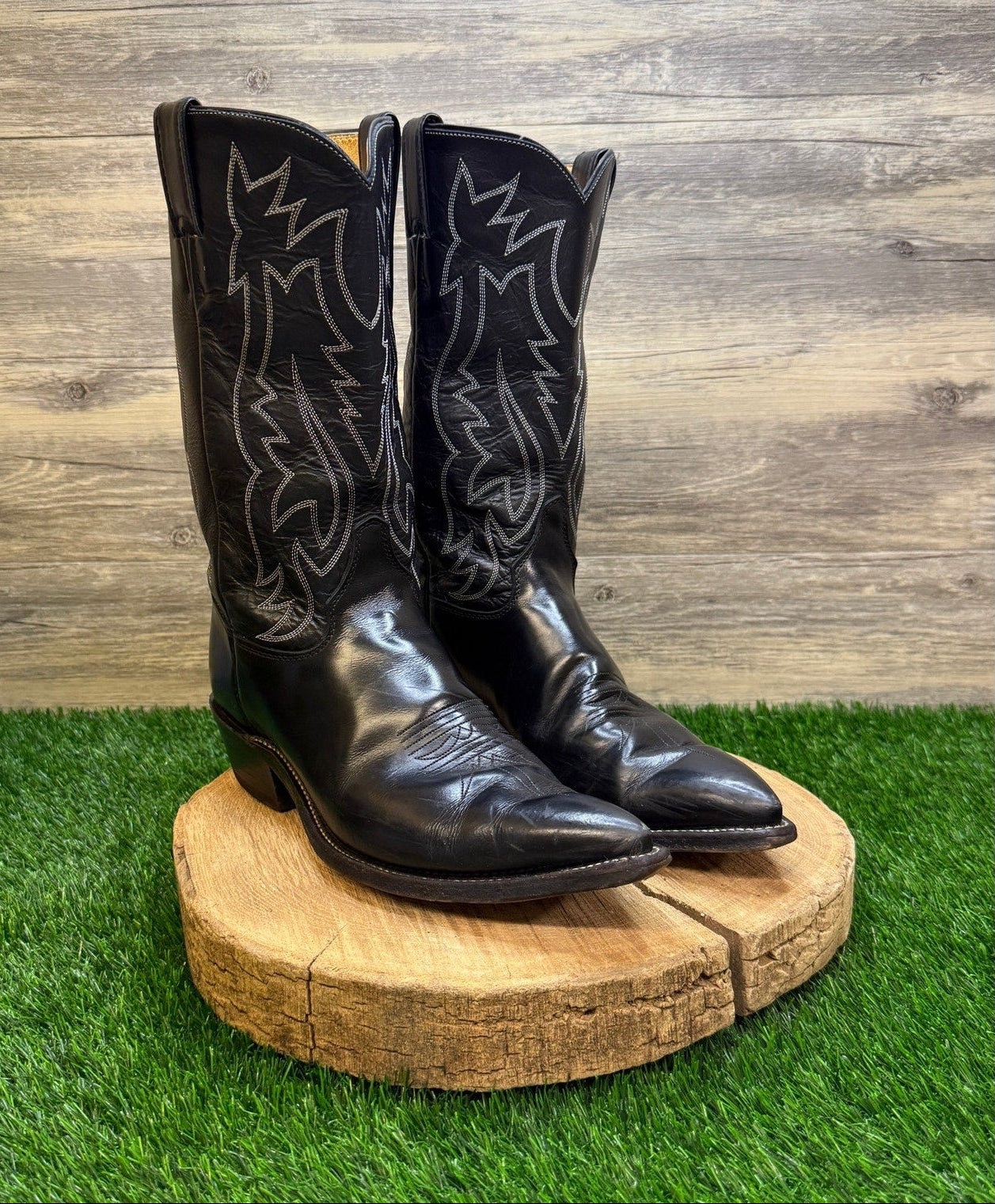 Justin Men - Size 11D - Black Western Cowboy Boots Style M9416