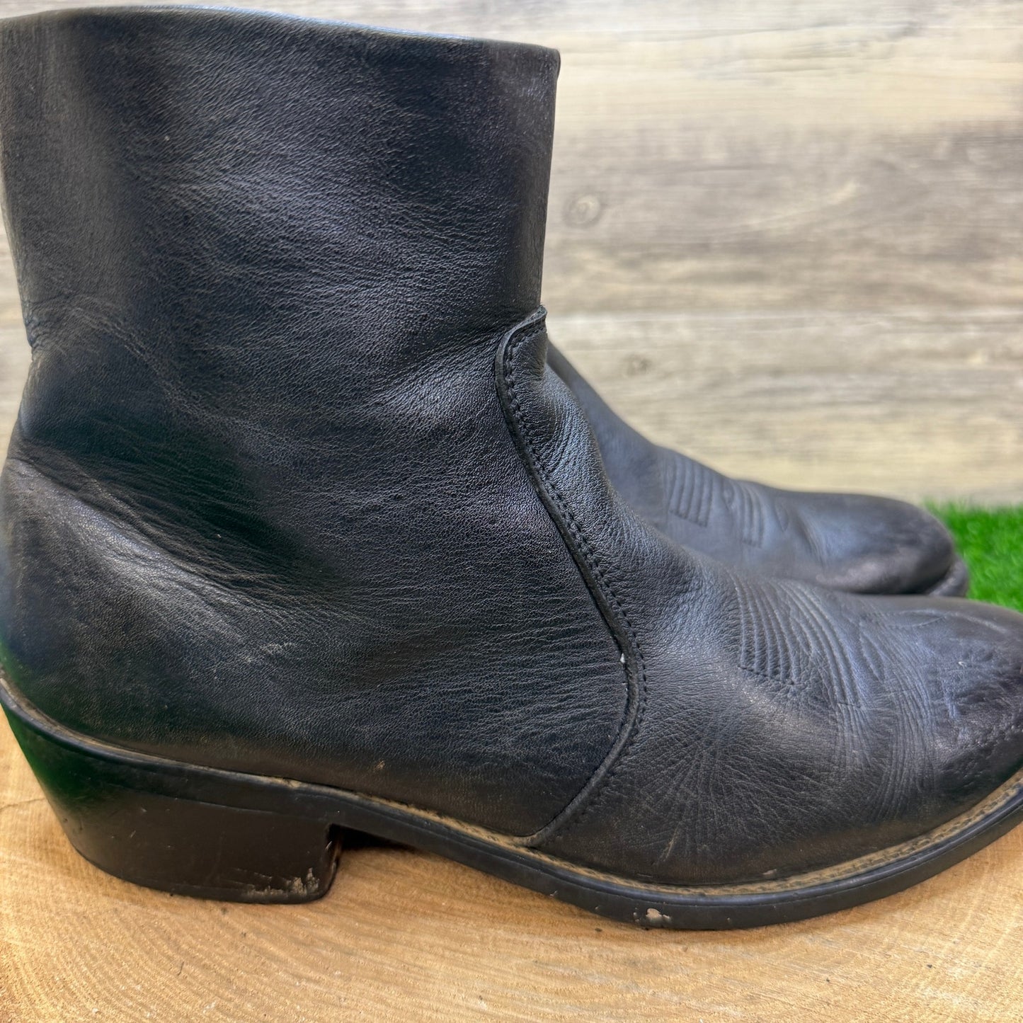 Durango Men - Size 9EE - Black Ankle Zipper Western Cowboy Boots Style TR820