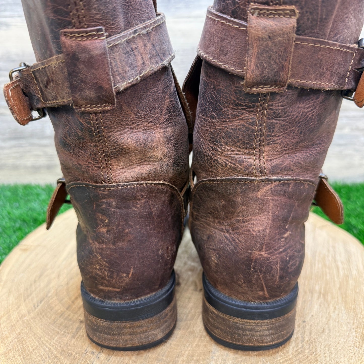 Steve Madden Women - Size 7M - Brown Buckle Ankle Boots Style Caveat