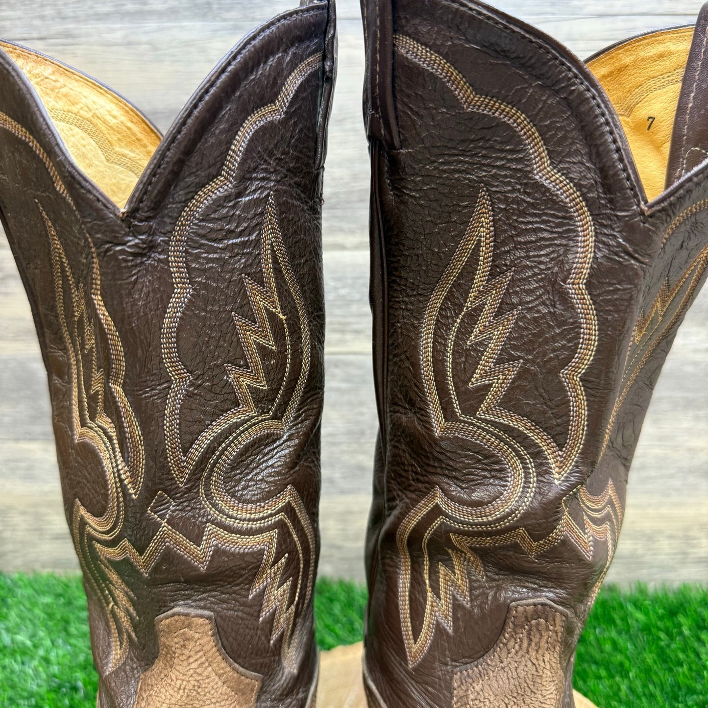 Tony Lama Men - Size 9D - Brown Inca Goat Cowboy Boots Style 6256