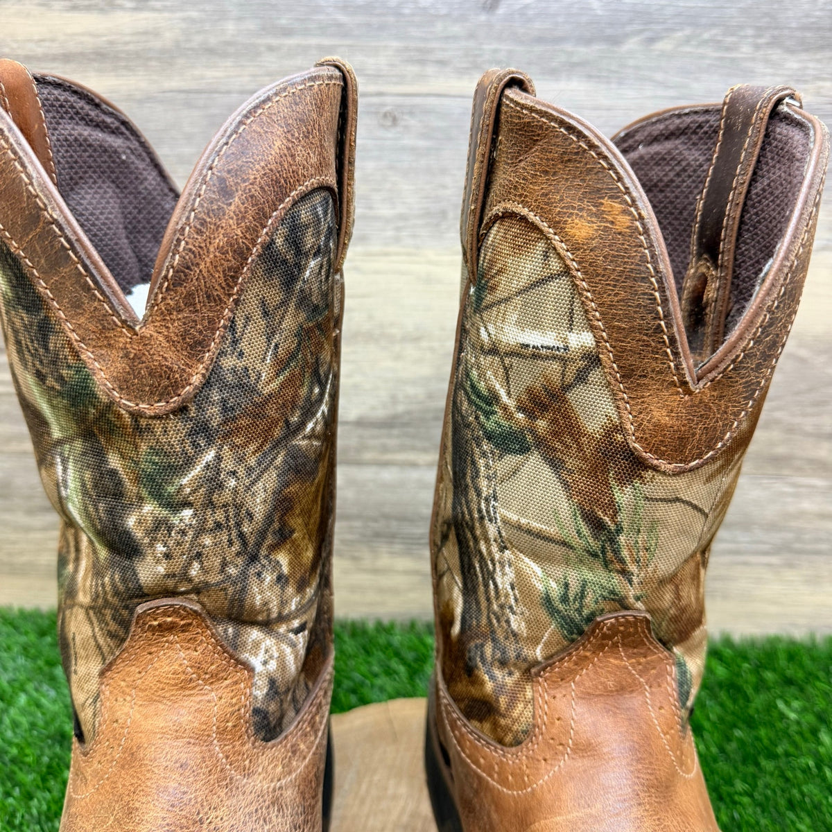 Justin Men - Size 9D - Brown Camo Trekker Square Toe Cowboy Work Boots WK4676