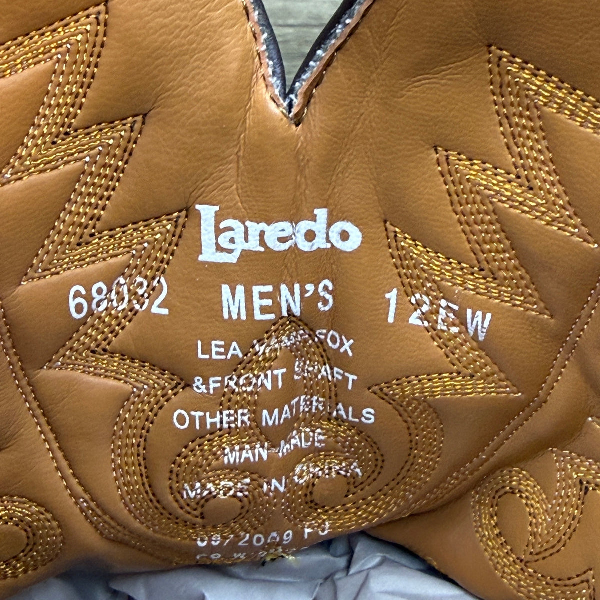 Laredo Men - Size 12EW - Golden Stephenville Ostrich Print Cowboy Boots 68032