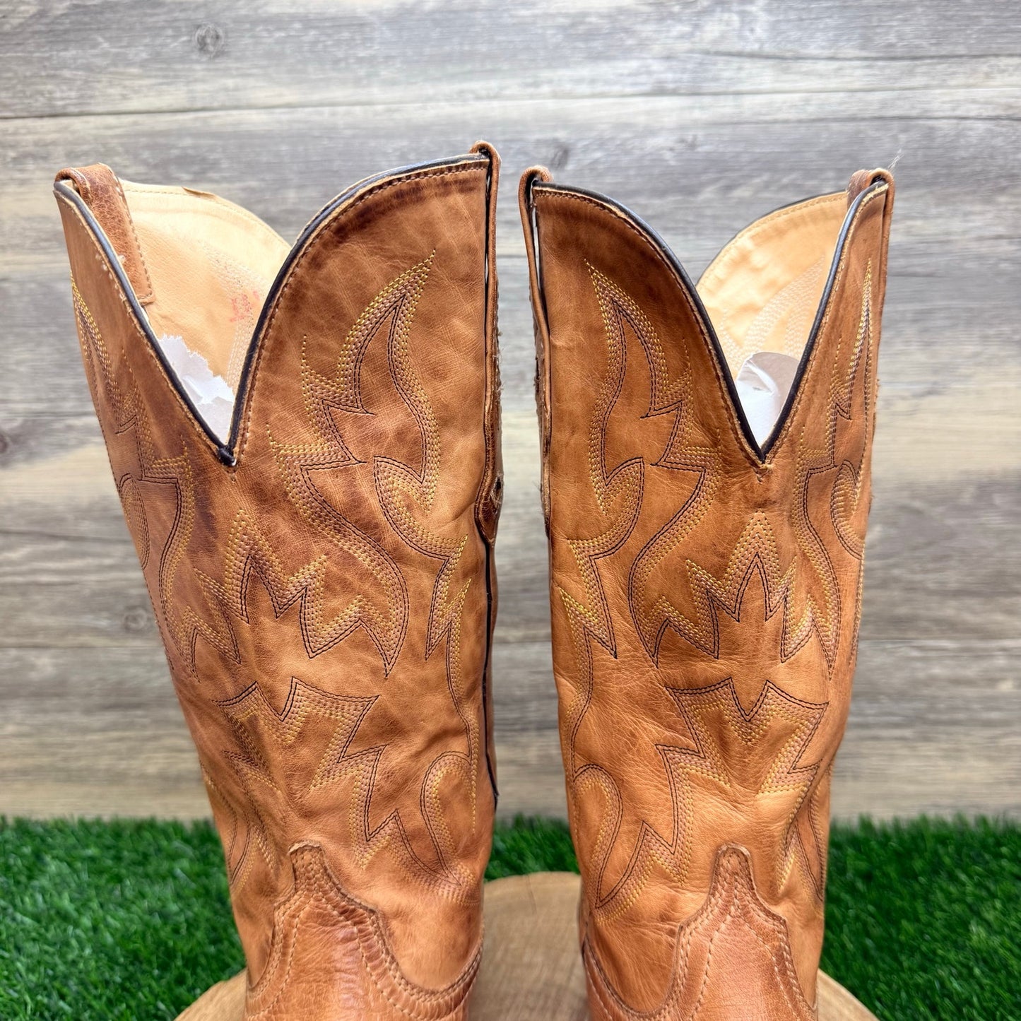Nocona Women - Size 8B - Tan Snip Toe Western Cowboy Boots NL1600