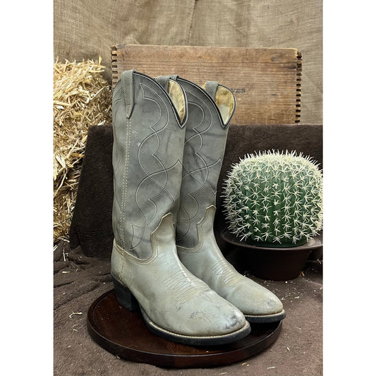 Acme Men - Size 8.5D - Vintage Gray Cowboy Boots Style 4823