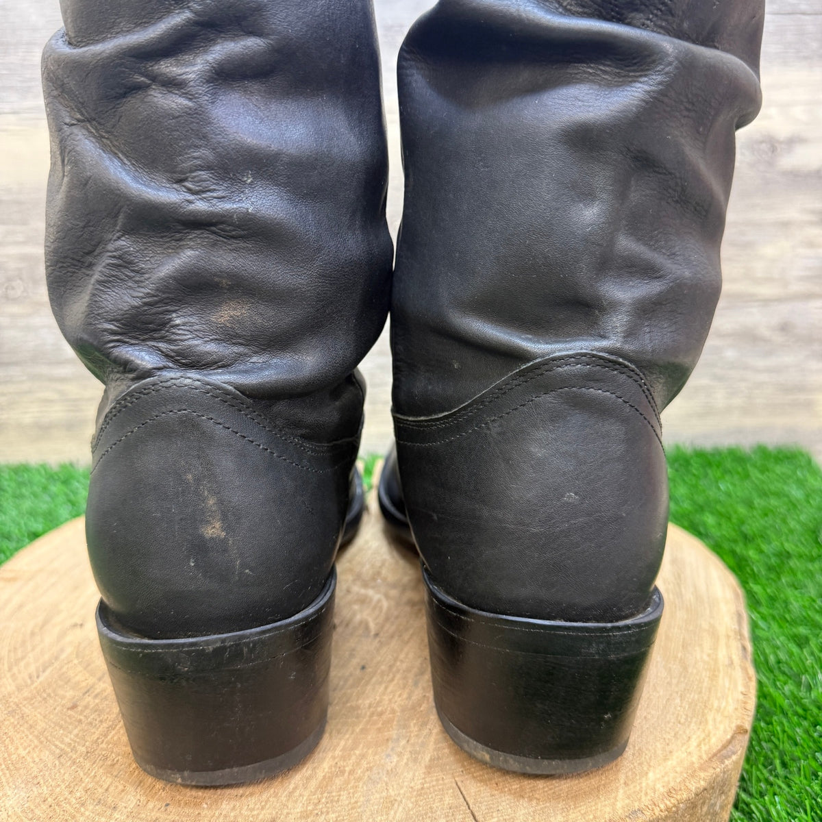 Durango Men - Size 10EE - Black Leather Slouch Western Cowboy Boots RD540