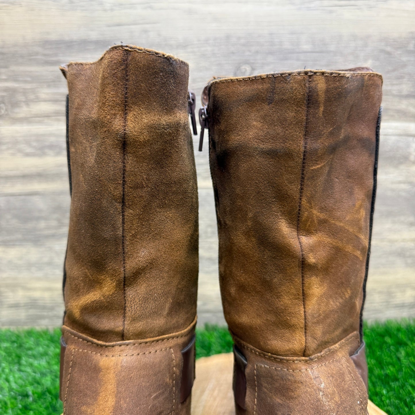 Bar III Women - Size 10M - Brown Faux Leather Zipper Boots Style Wade 2