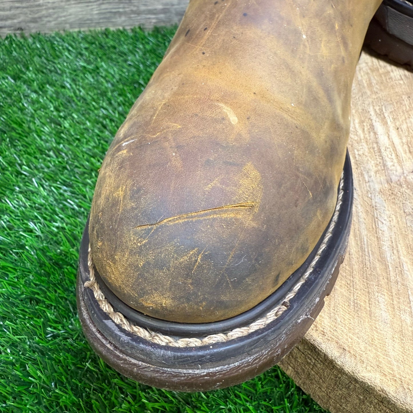 Rocky Men - Size 11.5W - Tan Pull Up Cowboy Boots Style 106