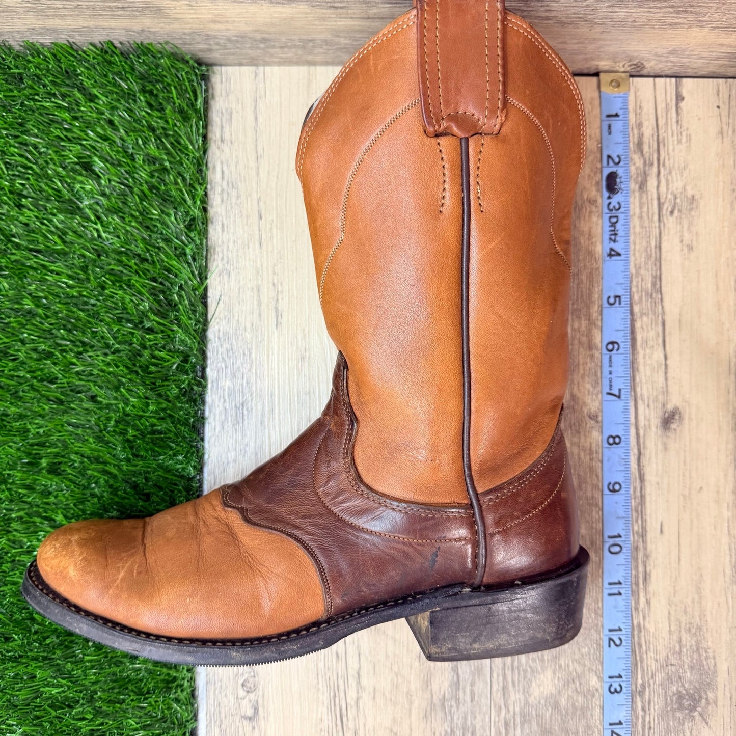 Olathe Women - Size 5.5B - Vintage Two Tone Brown Western Cowboy Boots 6725