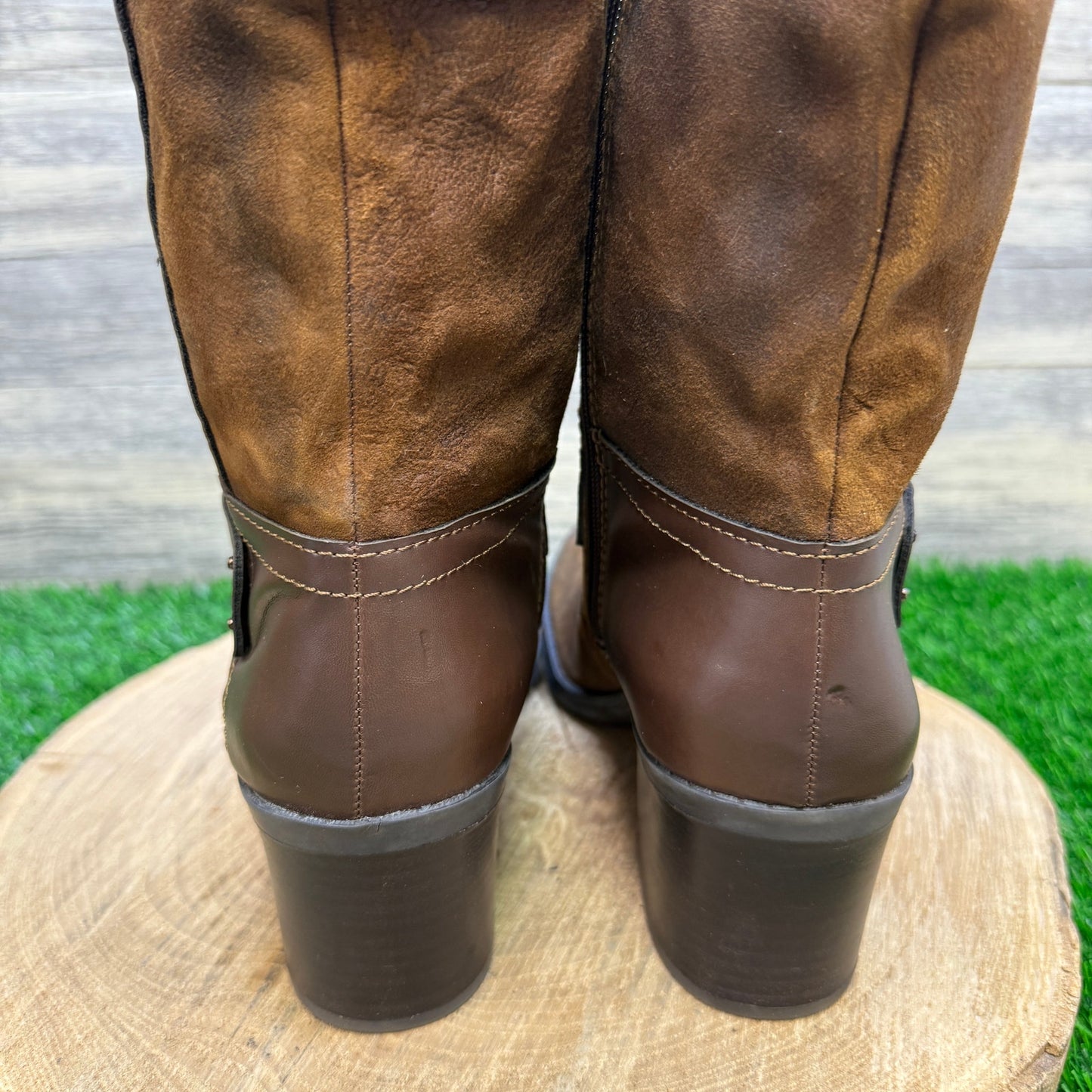 Bar III Women - Size 10M - Brown Faux Leather Zipper Boots Style Wade 2