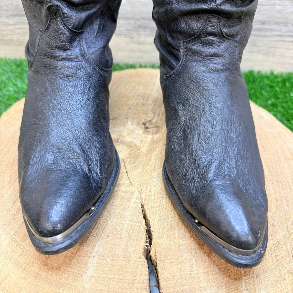 Dingo Women - Size 7M - Black Slouch Western Cowboy Boots 17310