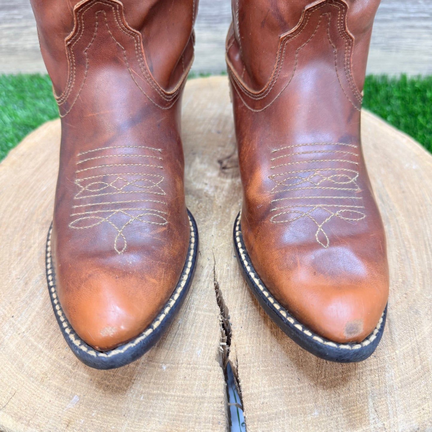 Acme Youth - Size 4.5D - Vintage Brown Western Cowboy Boots 5733