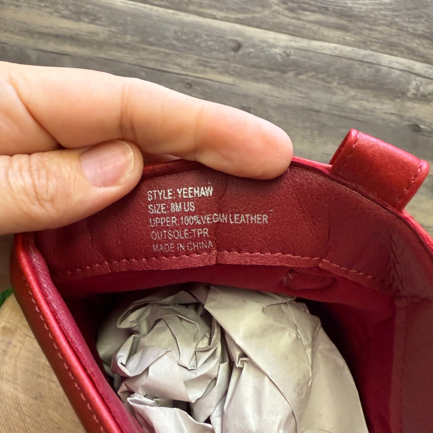 Charles Albert Women - Size 8 - Red Faux Leather Cowboy Boots