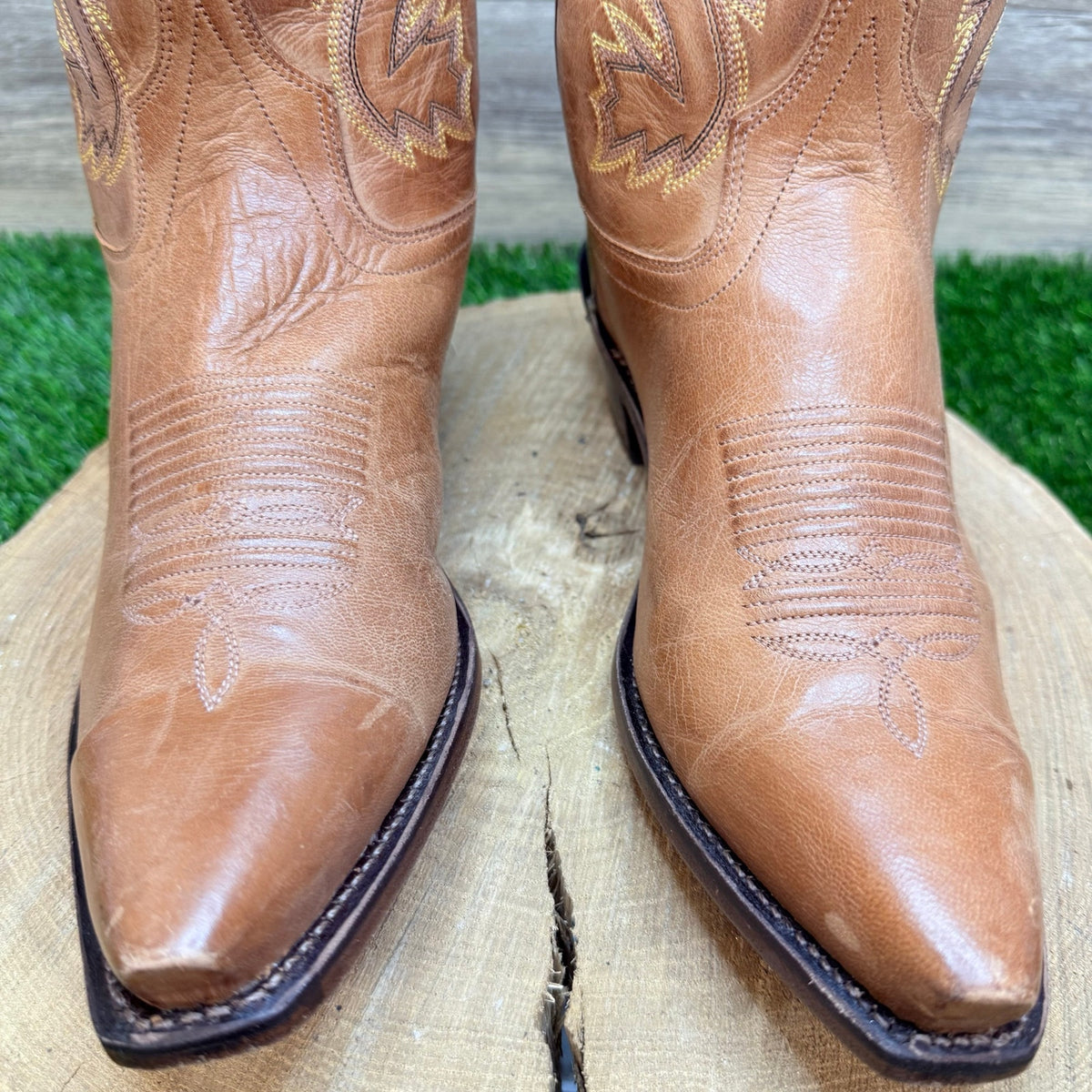 Old West Men - Size 9D - Tan Apache Western Cowboy Boots MF1529