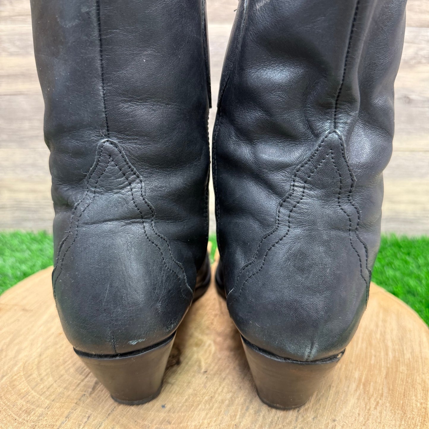 Durango Women - Size 8M - Vintage Black Soft Leather Cowboy Boots Style RD1800