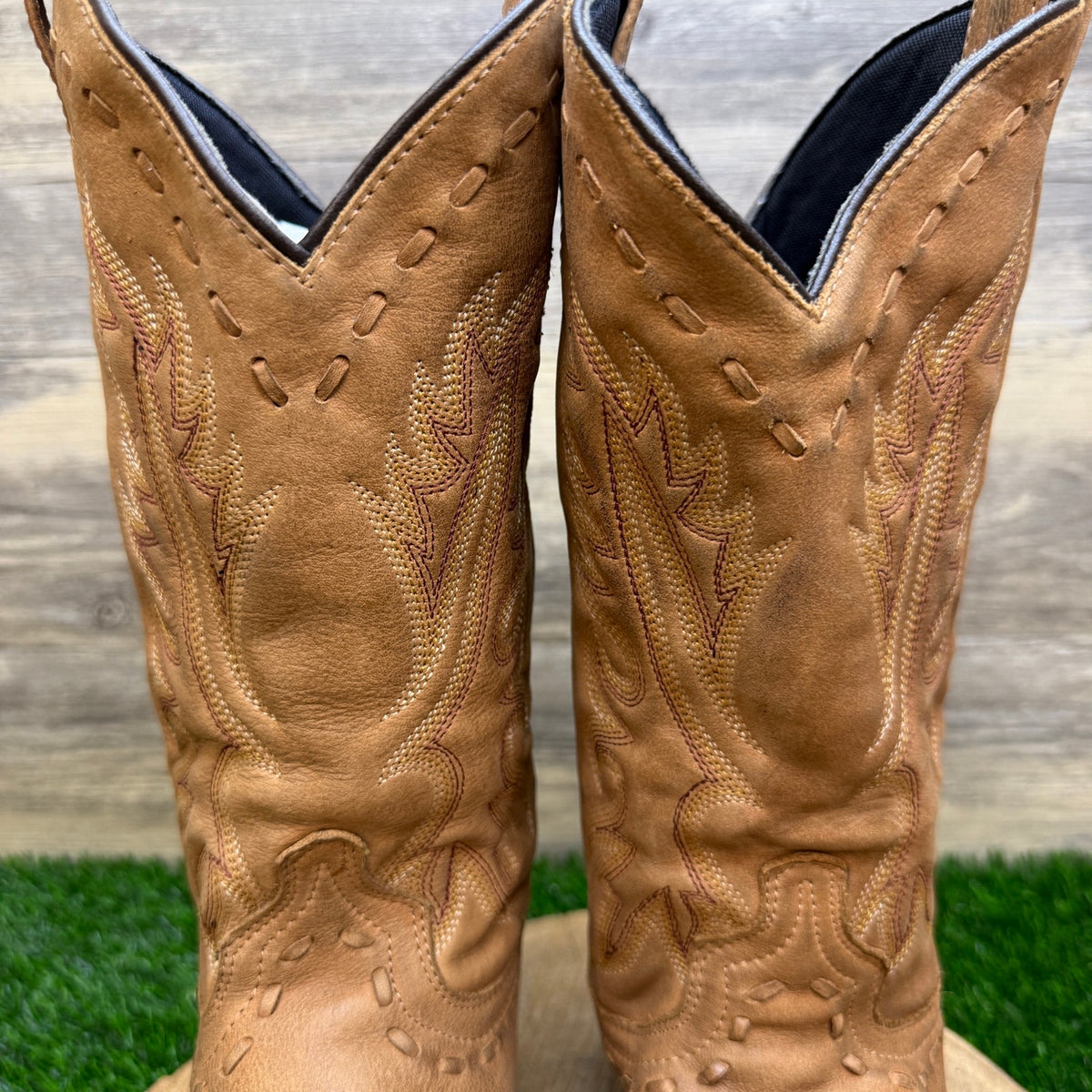 Laredo Men - Size 7D - Tan Jacksonville Snip Toe Cowboy Boots Style 68412